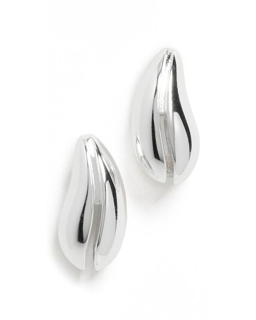 Tory Burch White Mini Wave Earrings