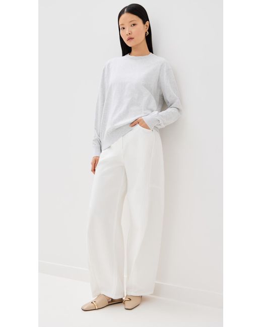 Tibi White Super Fine Gauge Perfect Pullover