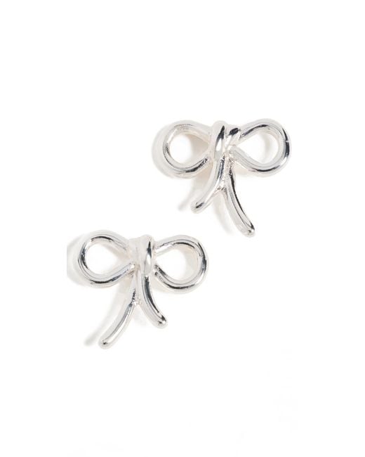 Madewell White Mini Bow Stud Earrings