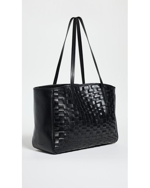 MANU Atelier Black Xl Du Jour Woven Leather Bag