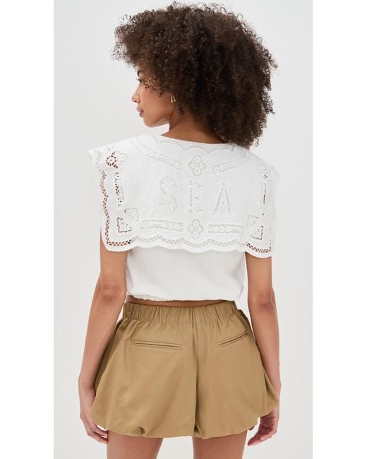 Sea White Marie Embroidery Vest