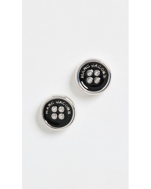 Marc Jacobs Black Button Stud Earrings