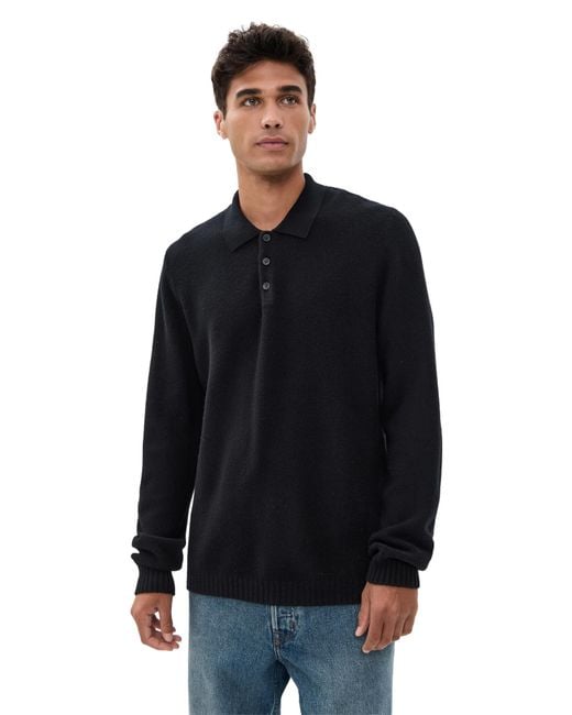 Taylor Stitch Black The Newton Sweater Polo for men