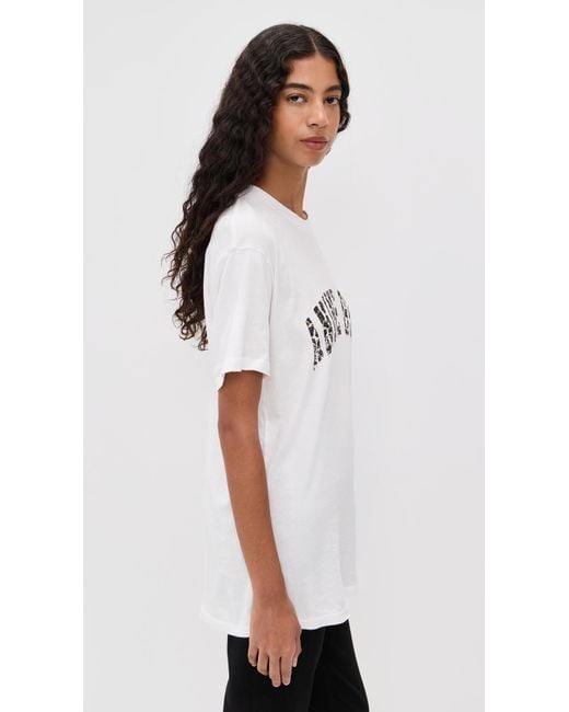 Anine Bing White Walker Tee Leopard