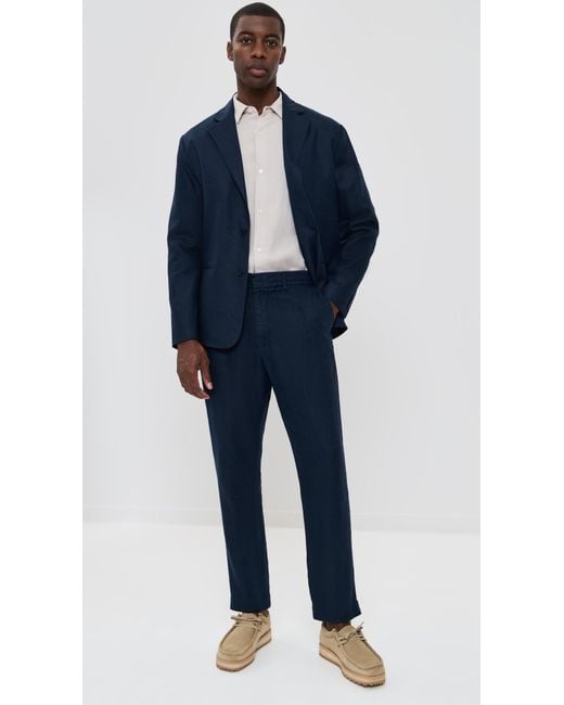 NN07 Blue Timo Linen Blazer for men