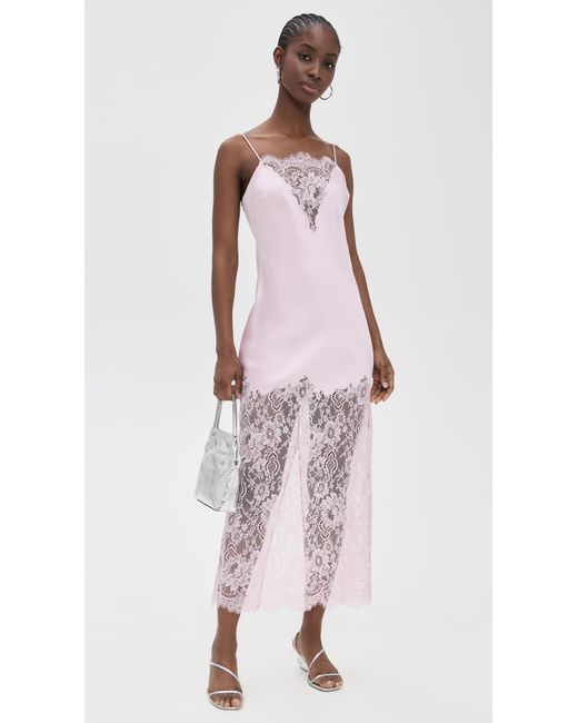 love shack fancy pink and white dress PINK x LoveShackFancy Strapless Lace Mini Dress