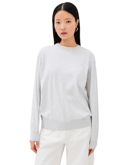 Tibi White Super Fine Gauge Perfect Pullover