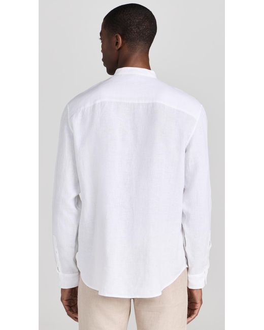 Club Monaco White Linen Solid Shirt for men