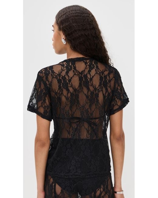Le Bos Black Lace Tee