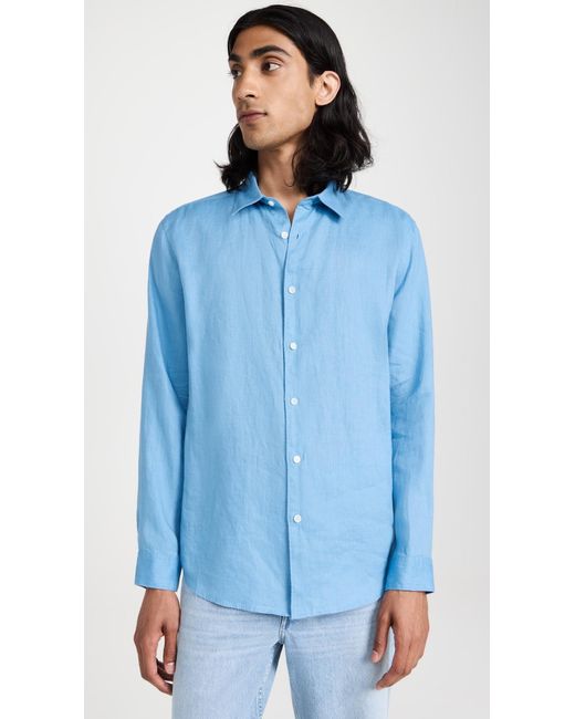 Theory Blue Irving Relaxed Linen Shirt for men