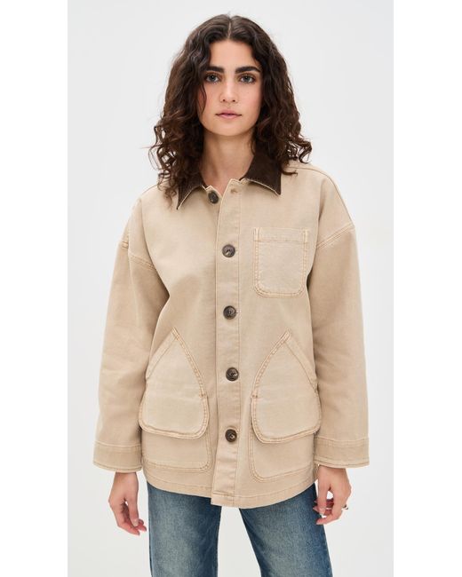 Faherty Brand Natural Sunwashed Canvas Barn Jacket