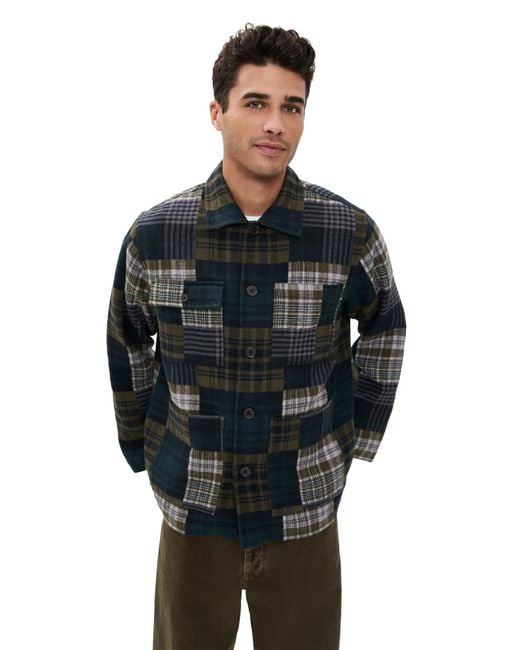 Universal Works Black Dockside Japanese Patchwork Jacket for men