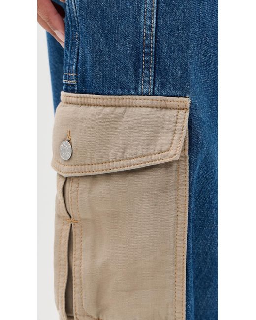 3.1 Phillip Lim Blue Denim Patchwork Pull On Jeans