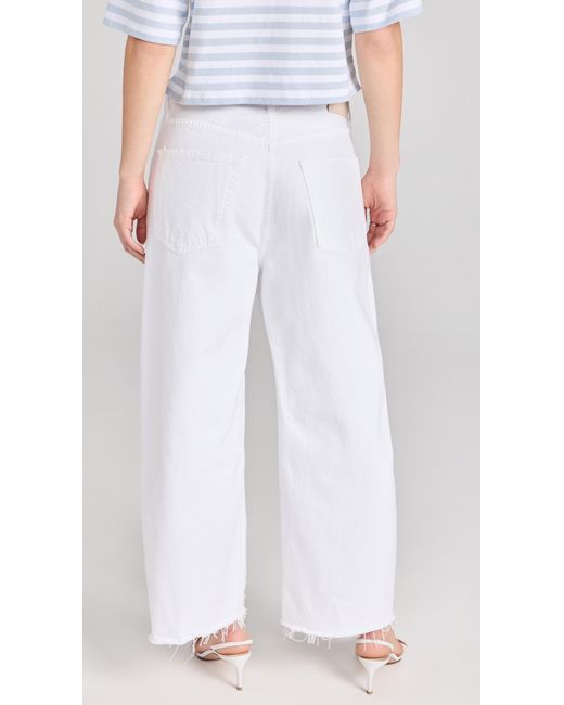 Citizens of Humanity White Ayla Raw Hem Crop Jeans