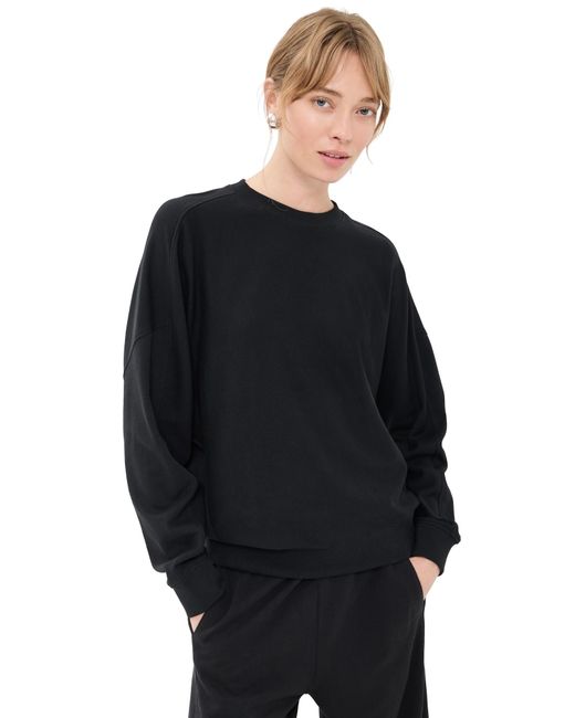 Tibi Black Lightweight Crewneck Sweatshirt