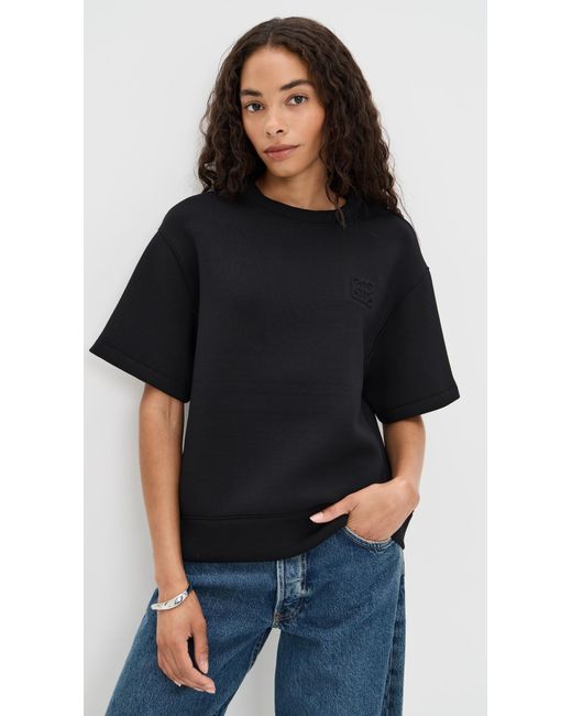 Anine Bing Black Framed Monogram Jadon Sweatshirt