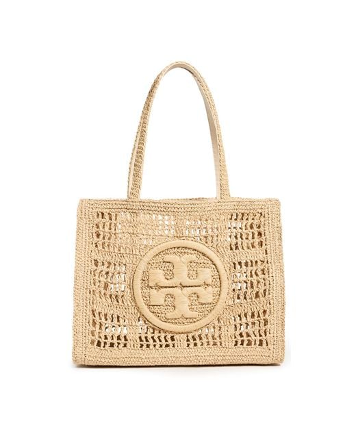 Tory Burch Natural Ella Hand Crocheted Small Tote