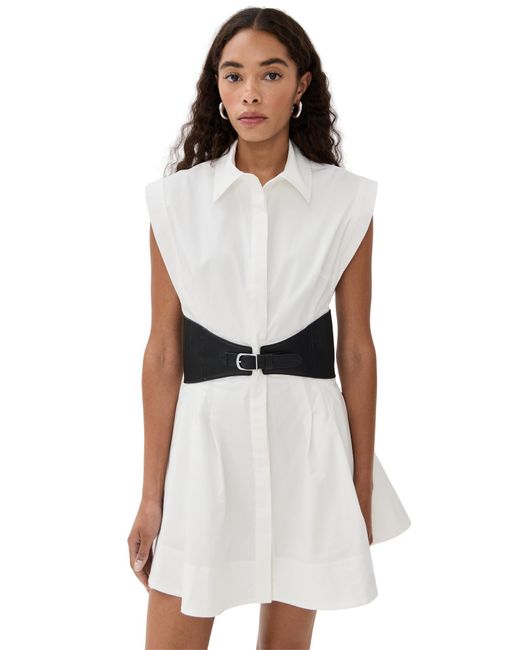 Jonathan Simkhai White Adler Belted Mini Dress