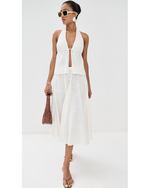 Staud White Flores Top