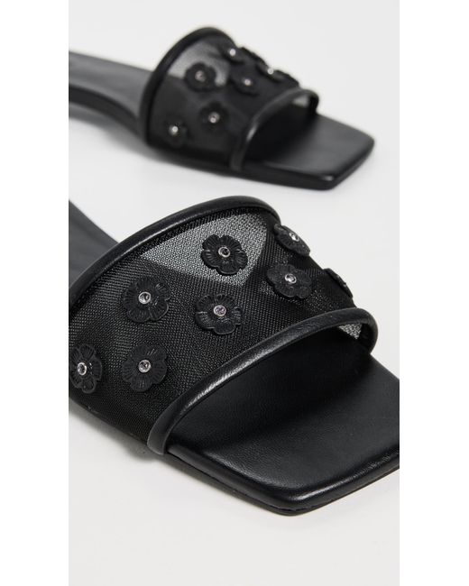 COACH Black Tea Rose Flat Sandals