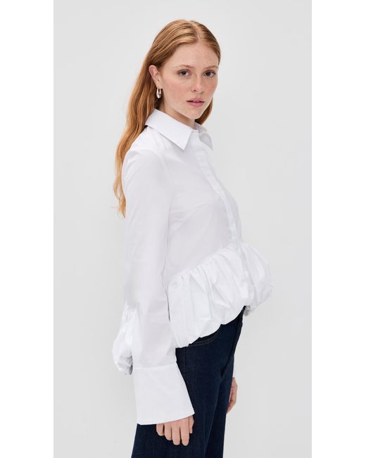 Caroline Constas White Marin Top