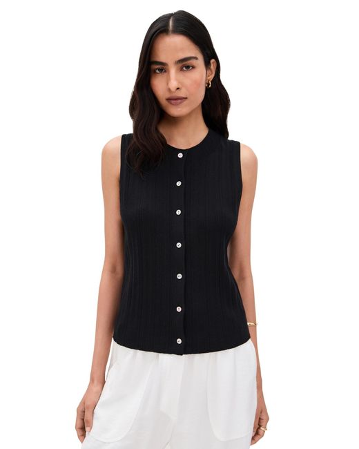 Vince Black Button Up Sweater Shell