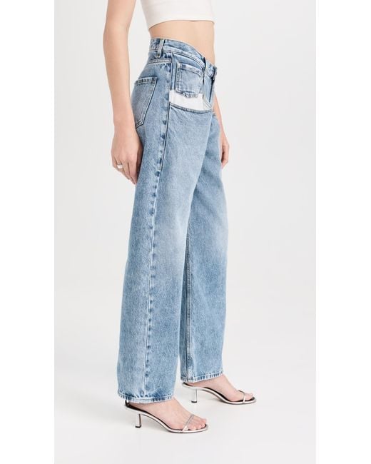 Maison Margiela Blue Straight Jeans With Contrast Pockets