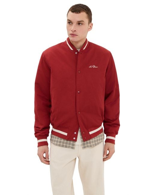 Les Deux Red Tech Varsity Jacket for men