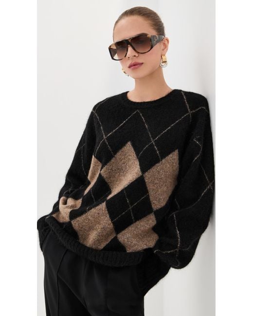 frenken Black Argyle Sweater