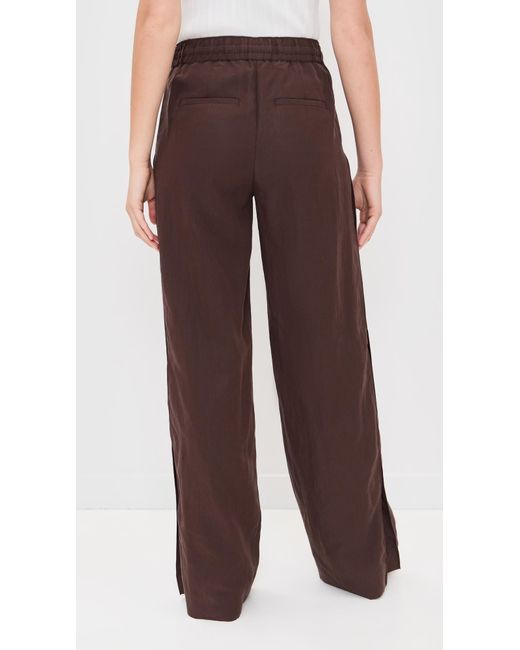 Vince Brown Mid Rise Side Snap Pull On Pants