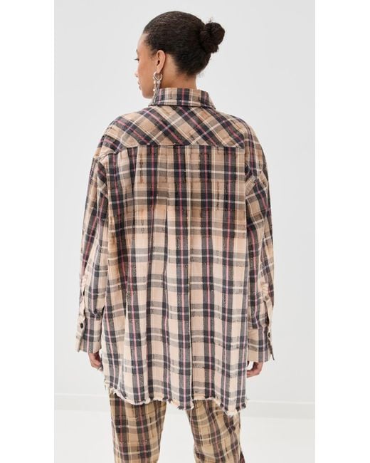 The Attico Multicolor Button Down Flannel Shirt