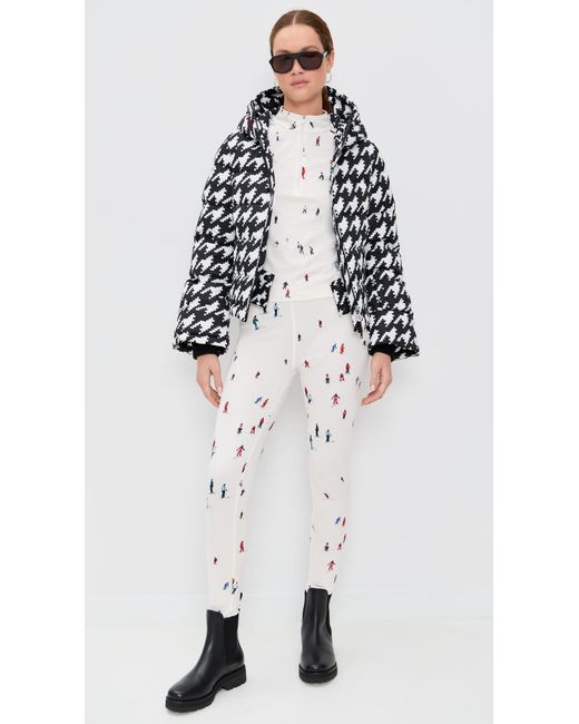 Perfect Moment White Printed Base Layer Legging