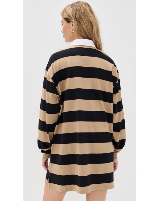 GOOD AMERICAN Black Jersey Polo Mini Dress