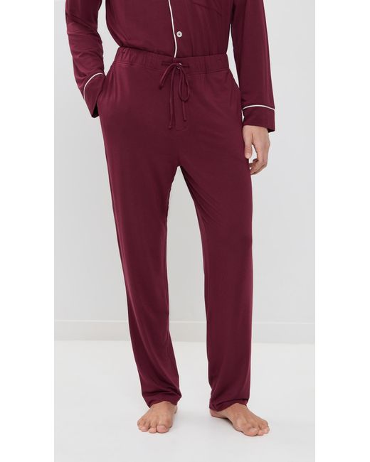 Eberjey Red William Long Pj Set for men