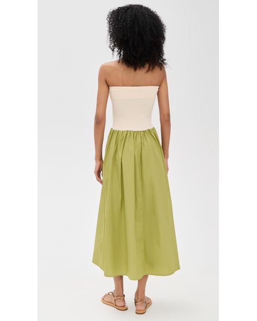 Moon River Strapless Two Tones Midi Dress in Green | Lyst Moon River Strapless Two Tones Midi Dress in Green | Lyst