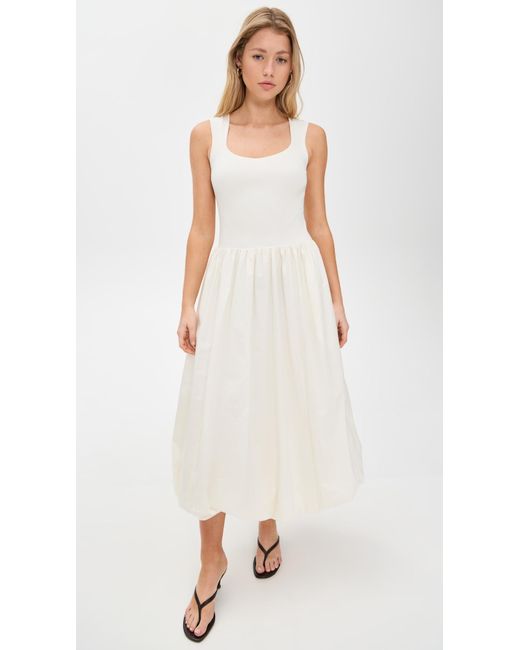 black v neck midi dress Ulla Johnson | Women's Zeda V Neck Midi Dress in Black