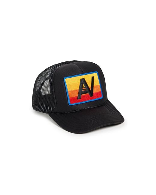 Aviator Nation Black Logo Rainbow Vintage Low Rise Trucker Hat