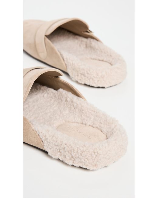 Tory Burch White Mellow Sherpa Mules