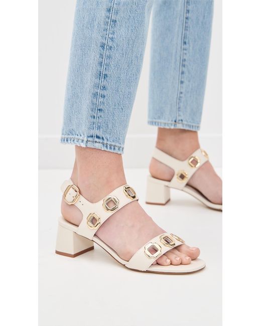 Larroude White Milan Sandals