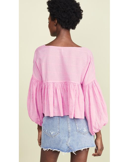 Free People Cotton Beaumont Mews Blouse 