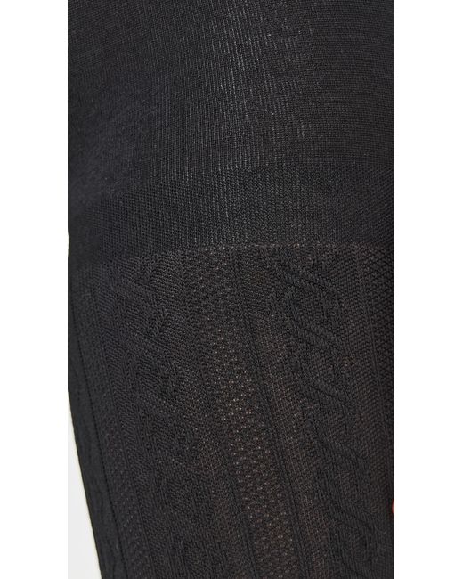 Stems Black Cable Knit Winter Tights