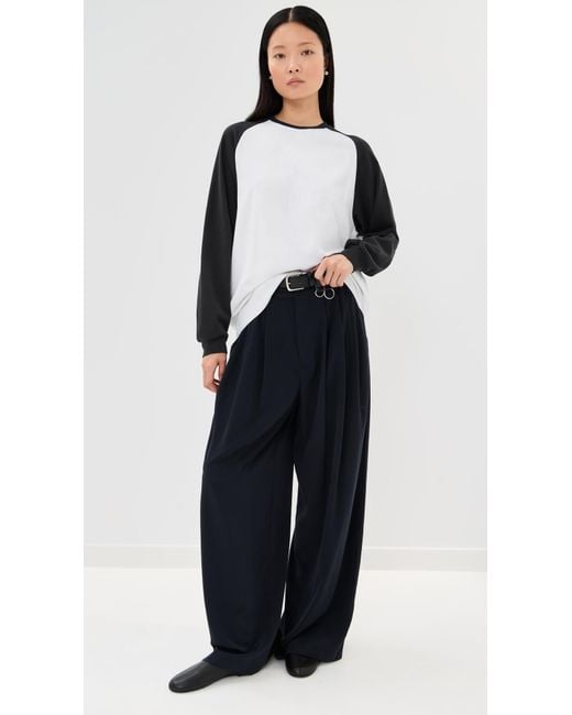Tibi Black Perfect Sculpted Baseball Tee