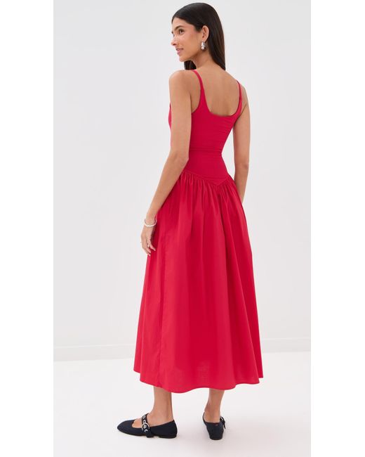 Le Bos Alix Mixed Fabric Tank Dress in Red | Lyst