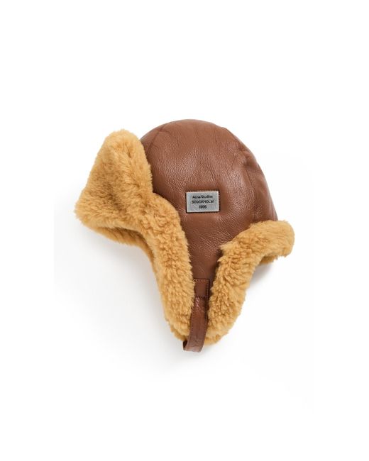 Acne Multicolor Belmet Shearling Snap Hat