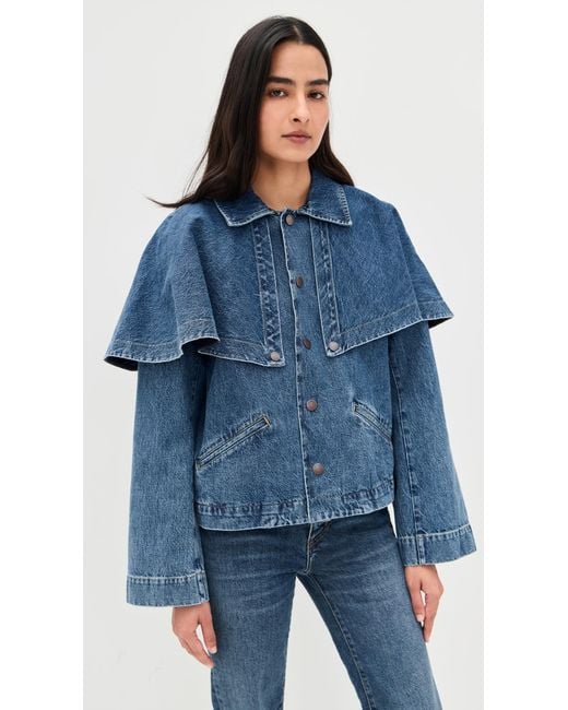 FRAME Blue The Cape Jacket