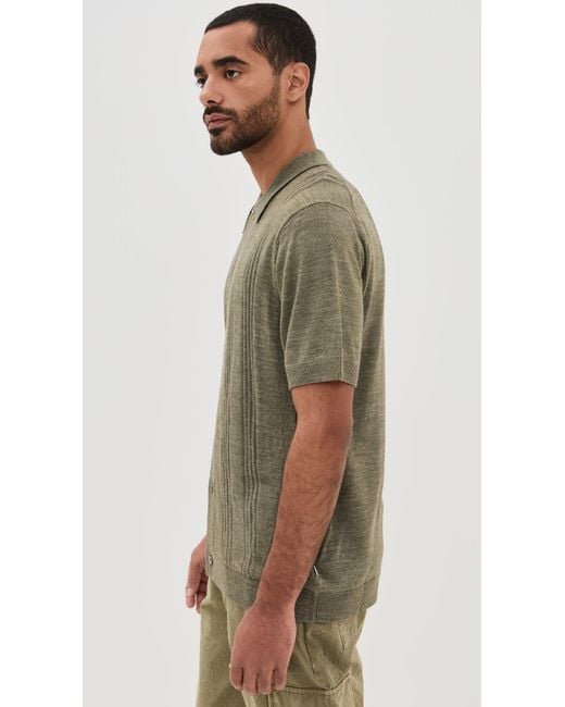NN07 Green Thor Button Down Sweater Polo for men