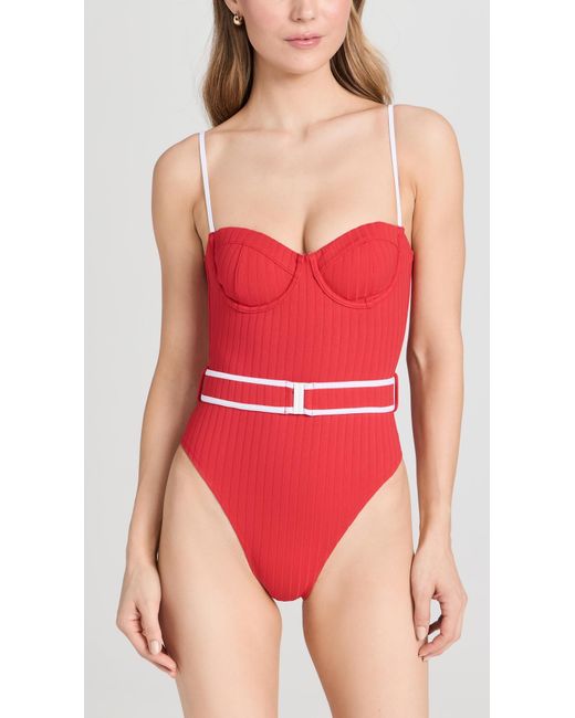 Solid & Striped Red Oid & Triped Pencer One Piece Iptick