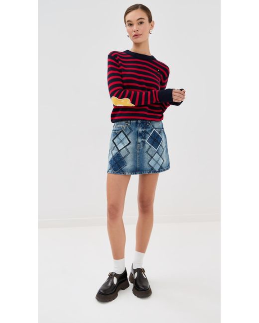 Marc Jacobs Blue Argyle Patchwork Mini Skirt