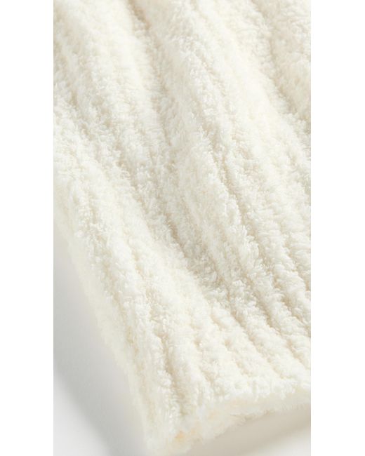 Barefoot Dreams White Cozychic Ribbed Throw