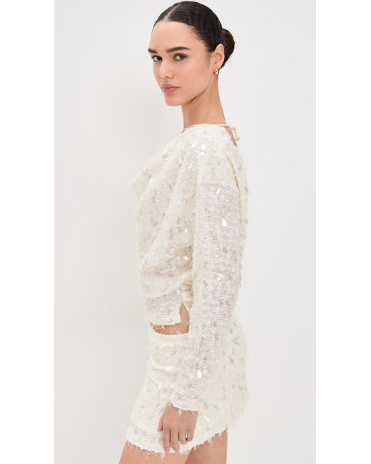 Bailey Rose White Sequin Long Sleeve Top
